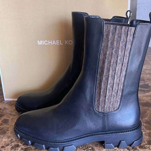 MICHAEL MICHAEL KORS Womens Black Back Pull-Tab Ridley Leather Chelsea size 9 - Picture 6 of 10